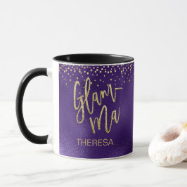 Taza Glamma Glamorosa Abuela Relieve metalizado púrpura