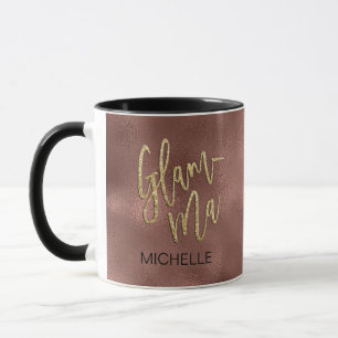 Taza Glamma glamorosa Abuela Rosa Relieve metalizado do