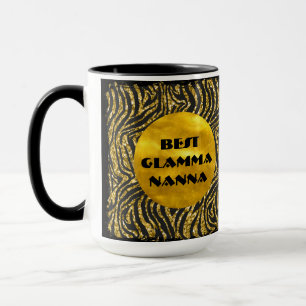 Taza Glamorosa Abuela Oro Animal Negro Imprimir mamáes