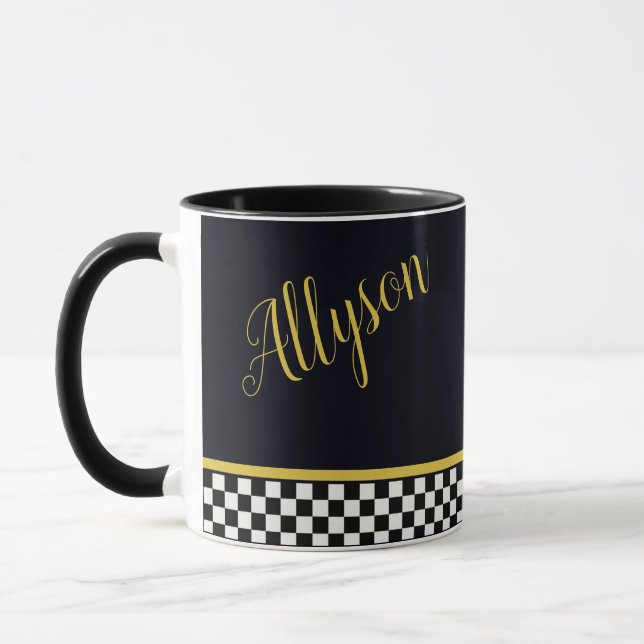 Taza Glamour de oro peluche personalizado (Izquierda)