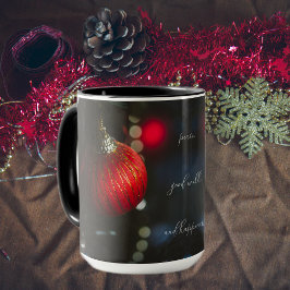 Taza Glamour oscuro Navidades rojos bables y garland