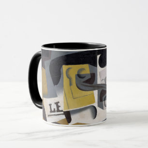 Taza Glass y Newspaper, 1917 (aceite en la madera