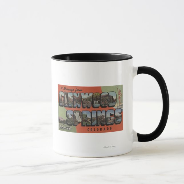 Taza Glenwood Springs, Colorado - Escenas de letras gra (Derecha)