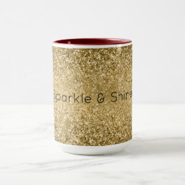 Taza Glitzy Gold Glam Purpurina Sparkle