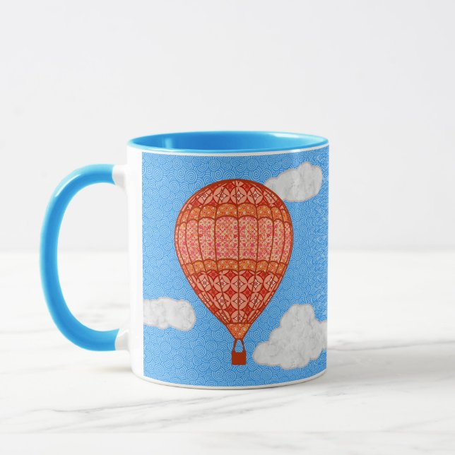 Taza Globo de aire caliente, Naranja de coral contra ci (Izquierda)