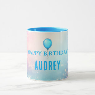 Taza Globos de Cumpleaños Personalizados con Nombre Reg