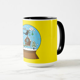 Taza Glóbulo de la nieve con canto de Blackbird