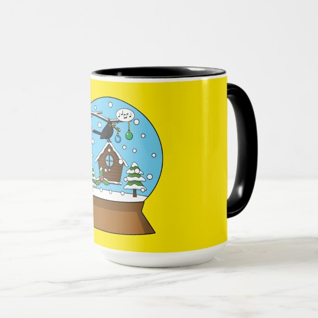 Taza Glóbulo de la nieve con canto de Blackbird (Anverso derecho)