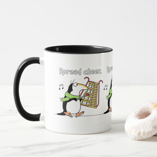 Taza GLOCKENSPIEL PENGUIN "Spread Cheque" Sandra Boynto (Con donut)