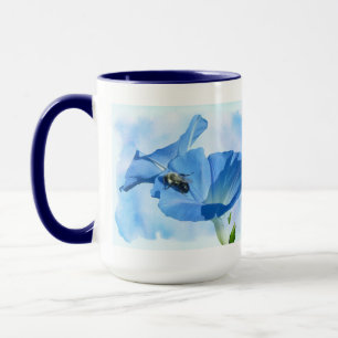 Taza Gloria de la Mañana Azul y Bumblebee