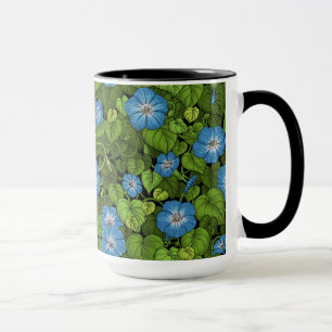 Taza Gloria matutina en azul y verde