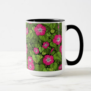Taza Gloria matutina en rosa y verde