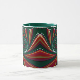 Taza GLOSSY 3D Glosario Verde Xmas Fractal ~