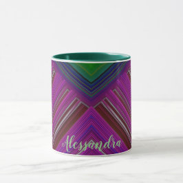 Taza GLOSSY 3D Glosófico Azul Verde Rosa ALESSANDRA ~ M