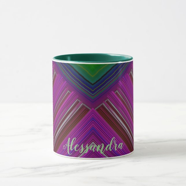 Taza GLOSSY 3D Glosófico Azul Verde Rosa ALESSANDRA ~ M (Centro)