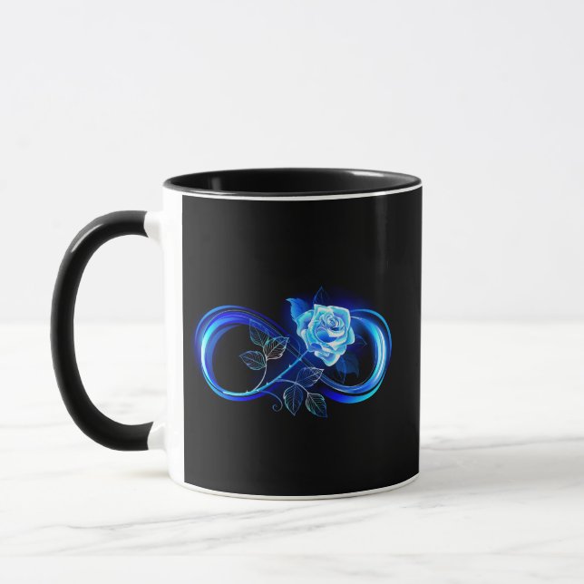 Taza Glowing infinity with blue rose (Izquierda)