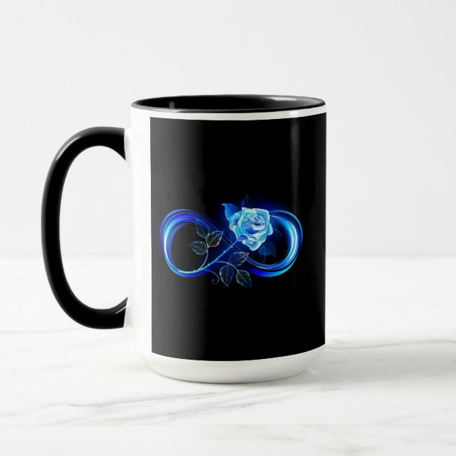 Taza Glowing infinity with blue rose (Izquierda)