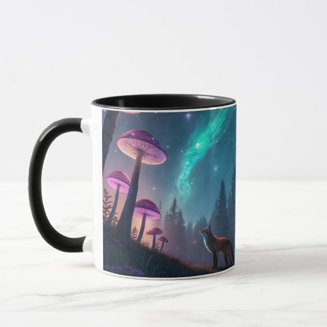 Taza Glowing Mushroom Forest Fox Fantasy Art (Izquierda)