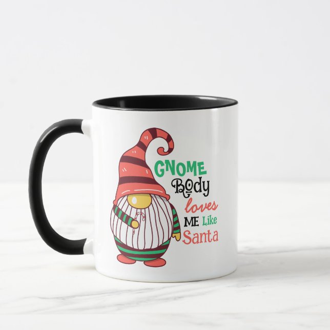 Taza Gnome Body Me Ama Como Santa Cute Mug (Izquierda)
