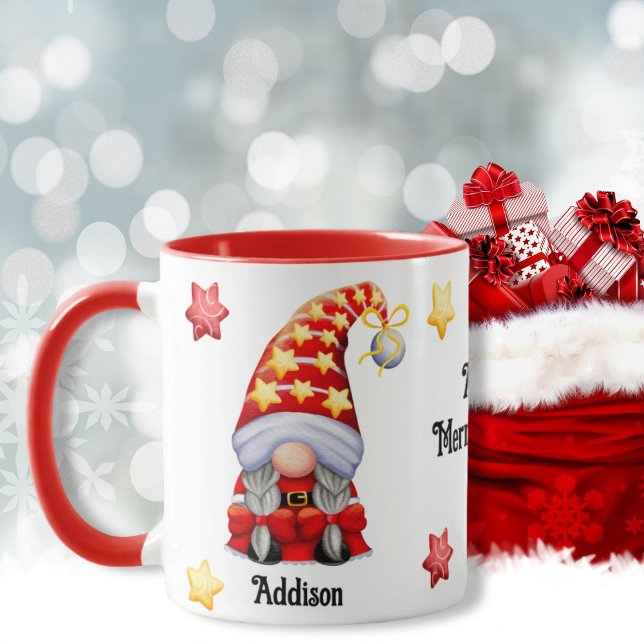 Taza Gnome de Navidad Alegre y Brillante (Subido por el creador)
