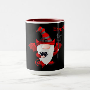 Taza Gnome del diablo de Halloween
