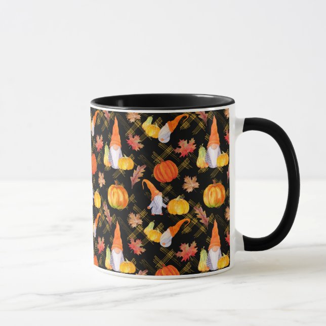 Taza Gnomes De Acuarela, Calabazas Y Hojas (Derecha)