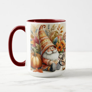 Taza Gnomes de otoño con hojas de otoño