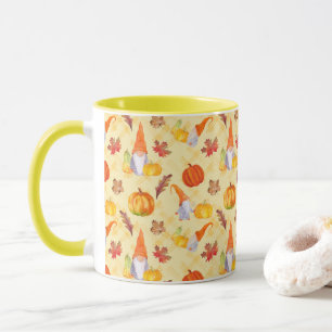 Taza Gnomis De Acuarela, Calabazas Y Sale De Combo