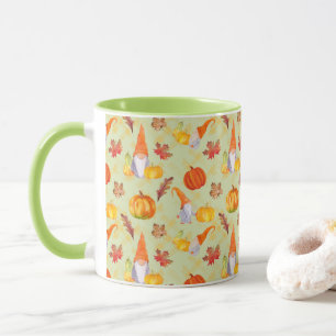 Taza Gnomis De Acuarela, Calabazas Y Sale De Combo