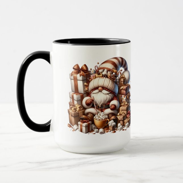 Taza Gnomo Adorable Presenta Uvas y Regalos (Izquierda)