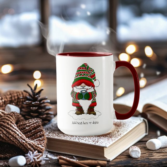 Taza Gnomo de Navidad Acogedor Rojo Verde Invierno Lind (Subido por el creador)
