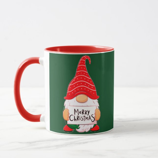 Taza Gnomo de Navidad personalizado (Izquierda)