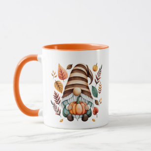 Taza gnomo divertido de temporada de otoño