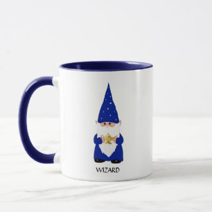 Taza Gnomo Sabio Vestido de Azul con Lámpara
