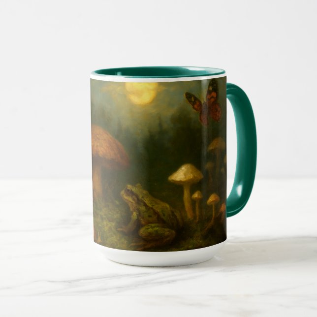 Taza Goblincore Mushrooms, Snails & Frog In Moonlight (Anverso derecho)