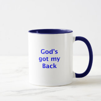 Taza God consiguió mi borde y manija azules traseros