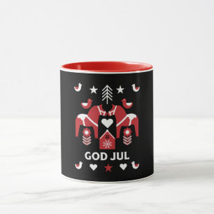 Taza God Jul Swedish Folk Art L