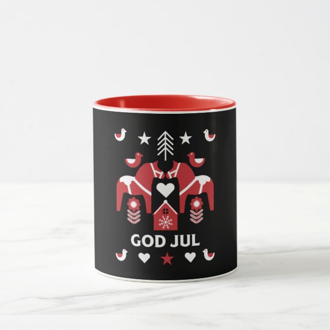 Taza God Jul Swedish Folk Art L (Centro)