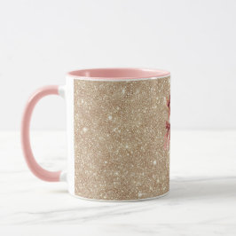 Taza Gold Glitter Deer Red Bows