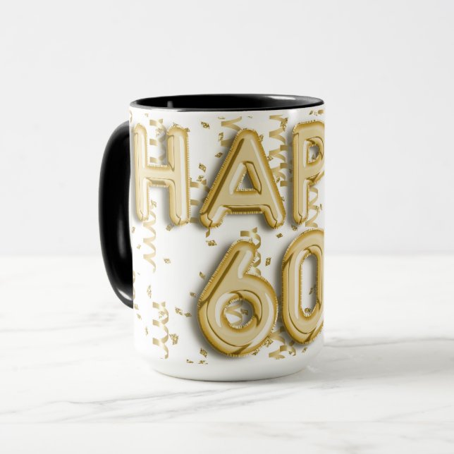 Taza Gold Happy 60 cumpleaños (Anverso izquierdo)