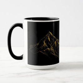 Taza Gold textured abstract mountain lineart
