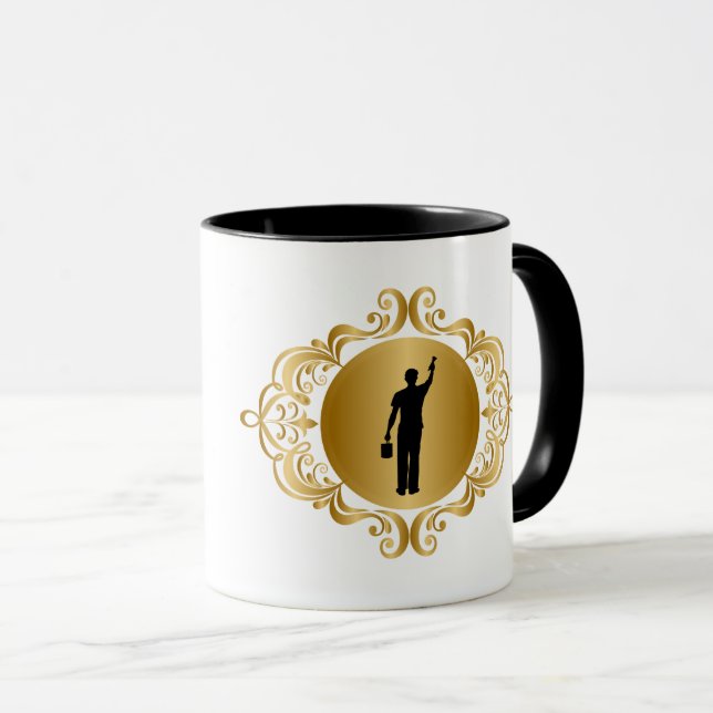 Taza Golden Emblem Painter Silhouette Mug (Anverso derecho)