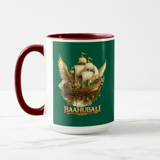 Taza Golden Fantasy Flying Ship Art Combo Coffee Mug (Izquierda)