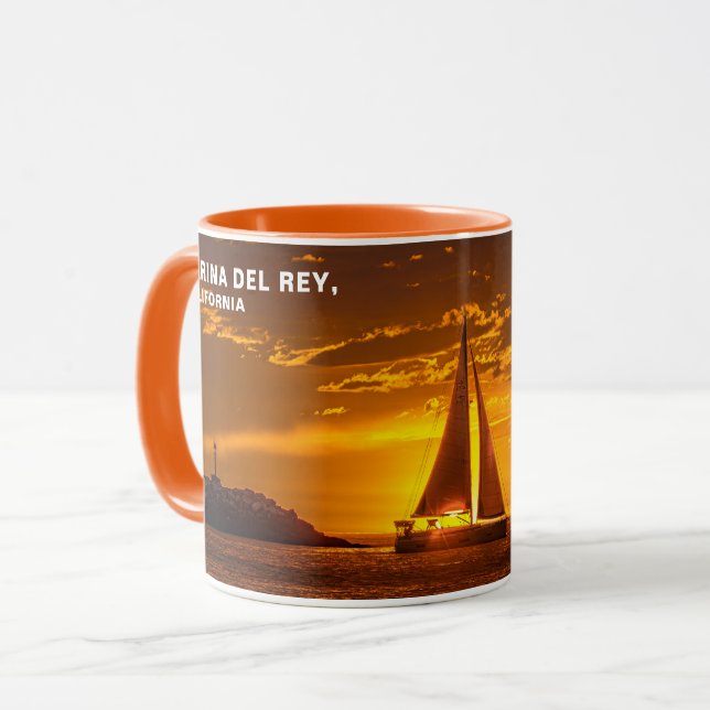Taza Golden Hour Sunset with Sa- MARINA DEL REY, CA Mug (Anverso izquierdo)