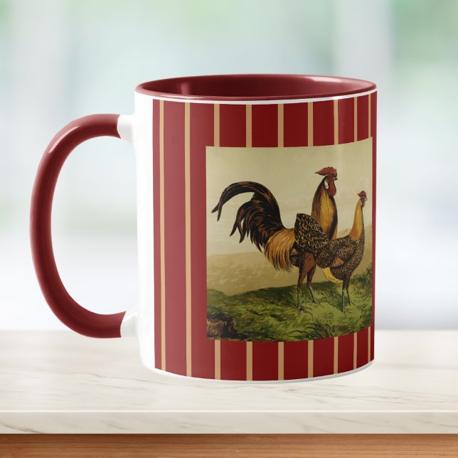 Taza Golden Penciled Hamburg Roosters Red Gold Striped (Subido por el creador)