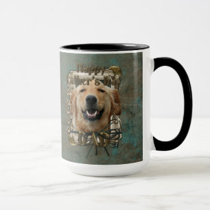 Taza Golden retriever Mickey de las patas de la piedra
