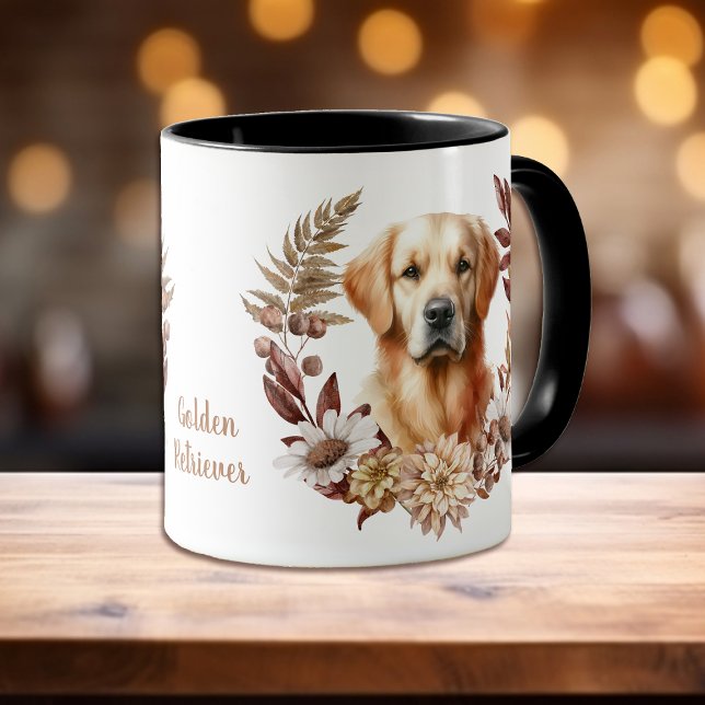 Taza Golden Retriever Otumn Wreath (Subido por el creador)