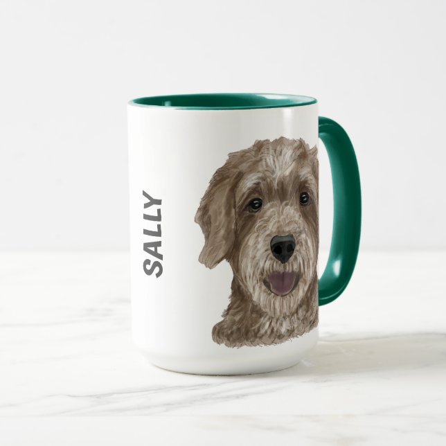 Taza Goldendoodle Watercolor Mug Personalizado (Anverso derecho)