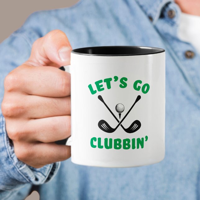 Taza Golf Club Funny Golf Deportes Modernos Verde Negro (Golfer Funny Golf Club Modern Sports Black Green Mug)