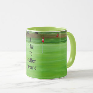 Taza Golf Golfer Putting Green Golfing Mug Cup